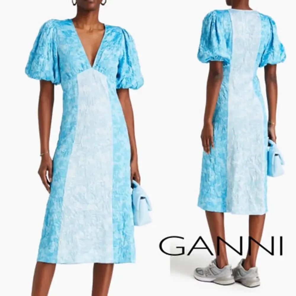 GANNI
Crinkled satin midi dress